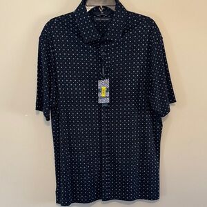 Hart Schaffner Marx Dark Blue Geometric Shirt